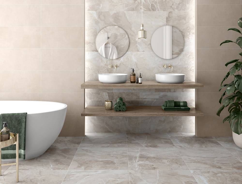 AMB-AT LUSSO CREMA 60X120-AT LUSSO CREMA 60X60-AT BLAZE TAUPE 30,3X61,3